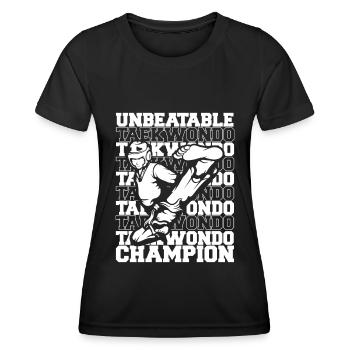 Taekwondo Champion - Frauen Funktions-T-Shirt - Schwarz - Vorne - AI Model Female 172 light (172cm)