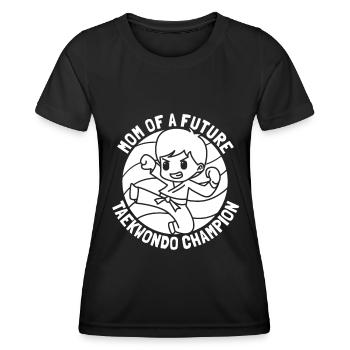 Taekwondo Taekwondo Mama - Frauen Funktions-T-Shirt - Schwarz - Vorne - AI Model Female 172 light (172cm)