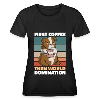 Guinea pig guinea pig coffee - Women's Functional T-Shirt - black - Front - AI Model Female 172 light (172cm)