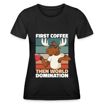 Lunettes de soleil Elk Coffee - T-shirt sport Femme - noir - Devant - AI Model Female 172 light (172cm)