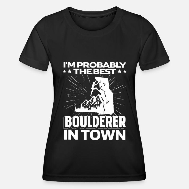 Bouldering Bouldering Funny - Women's Functional T-Shirt - black
