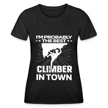 Grimpeur grimpeur drôle - T-shirt sport Femme - noir - Devant - AI Model Female 172 light (172cm)