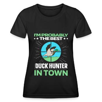 Duck Hunting Duck Hunt Funny - Women's Functional T-Shirt - black - Front - AI Model Female 172 light (172cm)