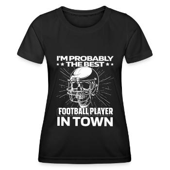 Crâne de football américain - T-shirt sport Femme - noir - Devant - AI Model Female 172 light (172cm)