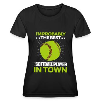 Softball - Frauen Funktions-T-Shirt - Schwarz - Vorne - AI Model Female 172 light (172cm)