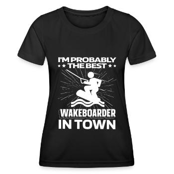 Wakeboard Wakeboarder Witzig - Frauen Funktions-T-Shirt - Schwarz - Vorne - AI Model Female 172 light (172cm)