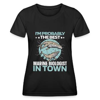 Biologiste marin Biologie marine Humour - T-shirt sport Femme - noir - Devant - AI Model Female 172 light (172cm)