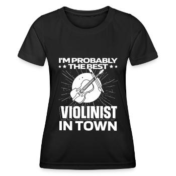 Violin Violin Funny - Women's Functional T-Shirt - black - Front - AI Model Female 172 light (172cm)