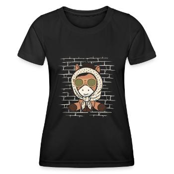 Sport équestre équestre - T-shirt sport Femme - noir - Devant - AI Model Female 172 light (172cm)