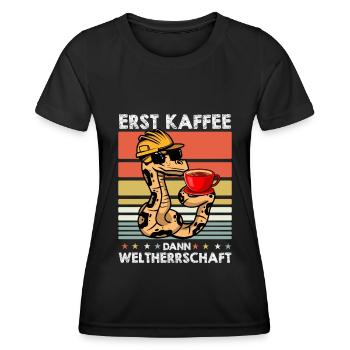 Boa Constrictor Schlange Sonnenbrille Kaffee - Frauen Funktions-T-Shirt - Schwarz - Vorne - AI Model Female 172 light (172cm)
