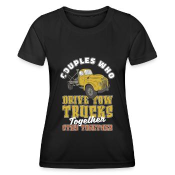 Abschleppdienst Abschlepper Paar - Frauen Funktions-T-Shirt - Schwarz - Vorne - AI Model Female 172 light (172cm)