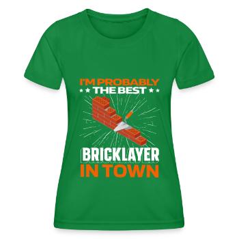 Masonry brick - Women's Functional T-Shirt - kelly green - Front - AI Model Female 172 dark (172cm)