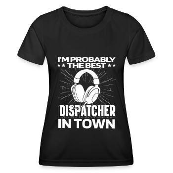 Casque d’opération du centre de contrôle des appels d’urgence - T-shirt sport Femme - noir - Devant - AI Model Female 172 light (172cm)