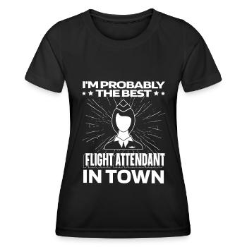 Hôtesse de l’air hôtesse de l’air Lustig - T-shirt sport Femme - noir - Devant - AI Model Female 172 light (172cm)