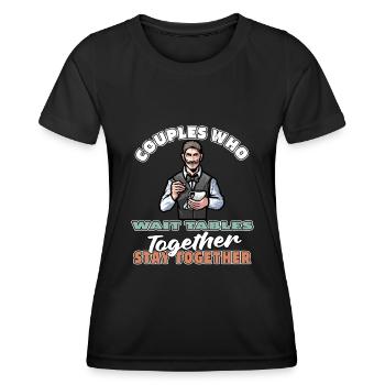 Waiter Waitress couple - Women's Functional T-Shirt - black - Front - AI Model Female 172 light (172cm)
