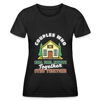 Couple d’agent immobilier - T-shirt sport Femme - noir - Devant - AI Model Female 172 light (172cm)