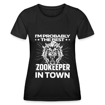Tierpfleger Zoowärter Löwe - Frauen Funktions-T-Shirt - Schwarz - Vorne - AI Model Female 172 light (172cm)