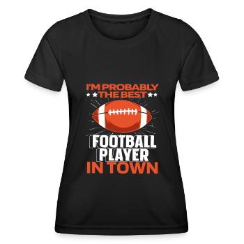 American Football Funny - Women's Functional T-Shirt - black - Front - AI Model Female 172 light (172cm)