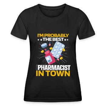 Pharmacie Pilules de pharmacien - T-shirt sport Femme - noir - Devant - AI Model Female 172 light (172cm)