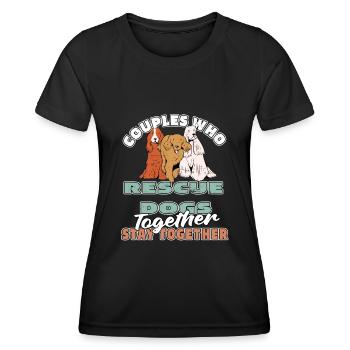 Hund Rettungshund Paar - Frauen Funktions-T-Shirt - Schwarz - Vorne - AI Model Female 172 light (172cm)