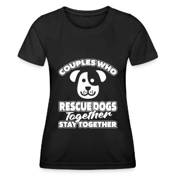 Hund Rettungshund Paar - Frauen Funktions-T-Shirt - Schwarz - Vorne - AI Model Female 172 light (172cm)