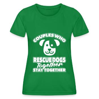 Hund Rettungshund Paar - Frauen Funktions-T-Shirt - Kelly Green - Vorne - AI Model Female 172 dark (172cm)