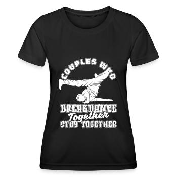 Breakdance Breakdancer Breakdancing Couple - T-shirt sport Femme - noir - Devant - AI Model Female 172 light (172cm)