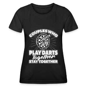 Dart Dartspieler Paar - Frauen Funktions-T-Shirt - Schwarz - Vorne - AI Model Female 172 light (172cm)