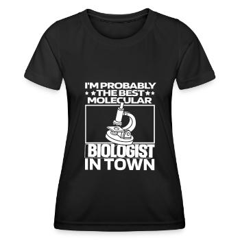 Biologiste Biologiste Microscope Biologiste moléculaire - T-shirt sport Femme - noir - Devant - AI Model Female 172 light (172cm)