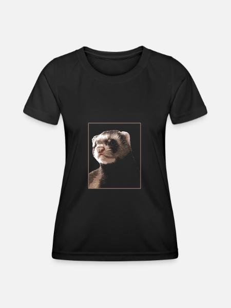 Frettchen Iltis - Frauen Funktions-T-Shirt - Schwarz