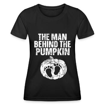 Halloween L’homme derrière la citrouille - T-shirt sport Femme - noir - Devant - AI Model Female 172 light (172cm)