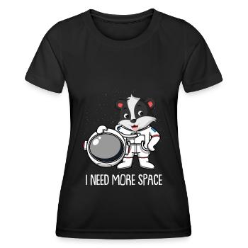 Honey Badger Ratel Astronaute J’ai besoin de plus d’espace - T-shirt sport Femme - noir - Devant - AI Model Female 172 light (172cm)