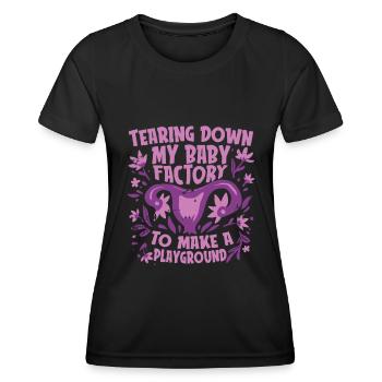 Hysterektomie - Frauen Funktions-T-Shirt - Schwarz - Vorne - AI Model Female 172 light (172cm)