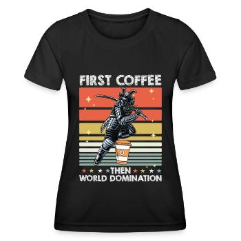 Café samouraï - T-shirt sport Femme - noir - Devant - AI Model Female 172 light (172cm)