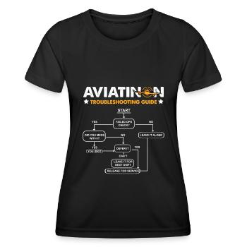 Flugzeug Mechaniker Lustig - Frauen Funktions-T-Shirt - Schwarz - Vorne - AI Model Female 172 light (172cm)