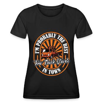Abschleppdienst Abschlepper Lustig - Frauen Funktions-T-Shirt - Schwarz - Vorne - AI Model Female 172 light (172cm)