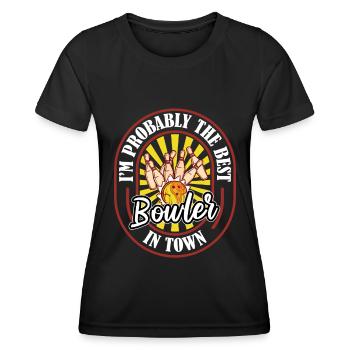 Bowling Bowlen Bowler Witzig - Frauen Funktions-T-Shirt - Schwarz - Vorne - AI Model Female 172 light (172cm)