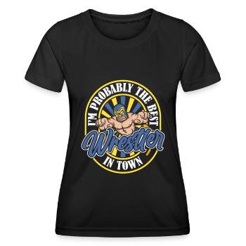 Wrestling Wrestler Humor - Frauen Funktions-T-Shirt - Schwarz - Vorne - AI Model Female 172 light (172cm)