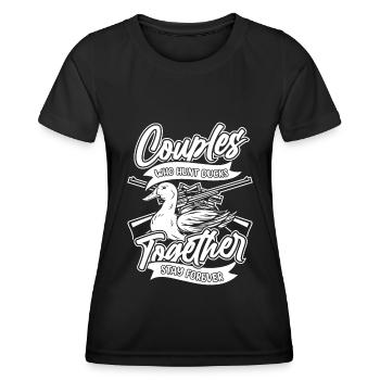 Duck Hunting Duck Hunting Pairs - Women's Functional T-Shirt - black - Front - AI Model Female 172 light (172cm)