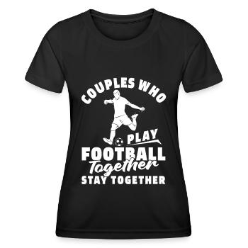Couple de football américain - T-shirt sport Femme - noir - Devant - AI Model Female 172 light (172cm)