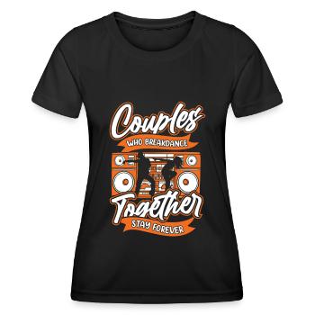 Breakdance Breakdancer Breakdancing Couple - T-shirt sport Femme - noir - Devant - AI Model Female 172 light (172cm)