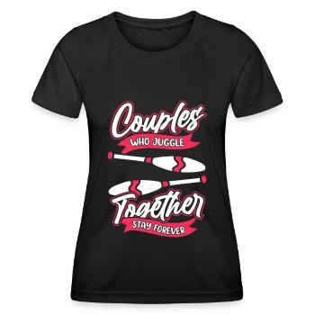 Jonglieren Jongleur Paar - Frauen Funktions-T-Shirt - Schwarz - Vorne - AI Model Female 172 light (172cm)