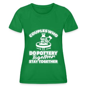 Pottery couple - Women's Functional T-Shirt - kelly green - Front - AI Model Female 172 dark (172cm)