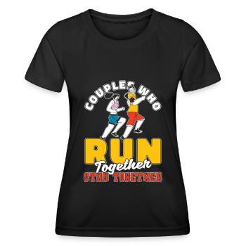 Runner Jogger Runner Running Couple - Women's Functional T-Shirt - black - Front - AI Model Female 172 light (172cm)