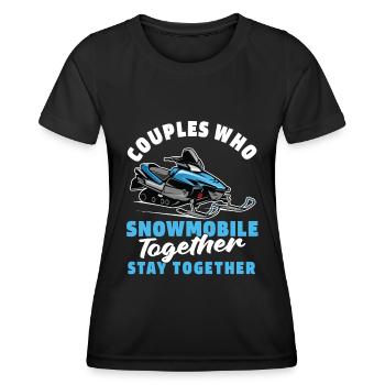 Schneemobil Motorschlitten Paar - Frauen Funktions-T-Shirt - Schwarz - Vorne - AI Model Female 172 light (172cm)