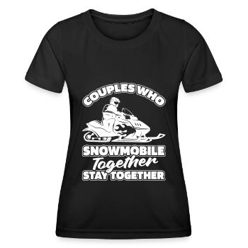 Paire de motoneiges - T-shirt sport Femme - noir - Devant - AI Model Female 172 light (172cm)