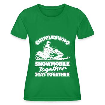 Paire de motoneiges - T-shirt sport Femme - vert - Devant - AI Model Female 172 dark (172cm)