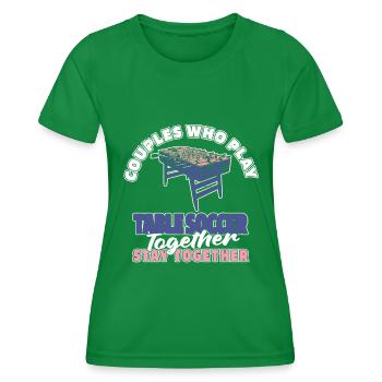 Tischfußball Kicker Paar - Frauen Funktions-T-Shirt - Kelly Green - Vorne - AI Model Female 172 dark (172cm)