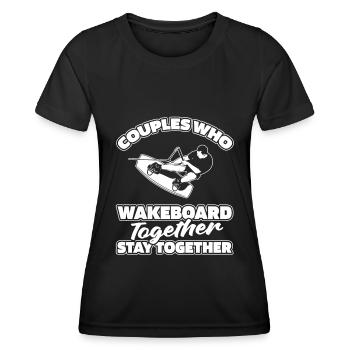 Wakeboard Wakeboarder Paar - Frauen Funktions-T-Shirt - Schwarz - Vorne - AI Model Female 172 light (172cm)