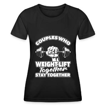 Paire d’haltérophilie - T-shirt sport Femme - noir - Devant - AI Model Female 172 light (172cm)